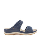 Sandalias flats Gladys para mujer color navy