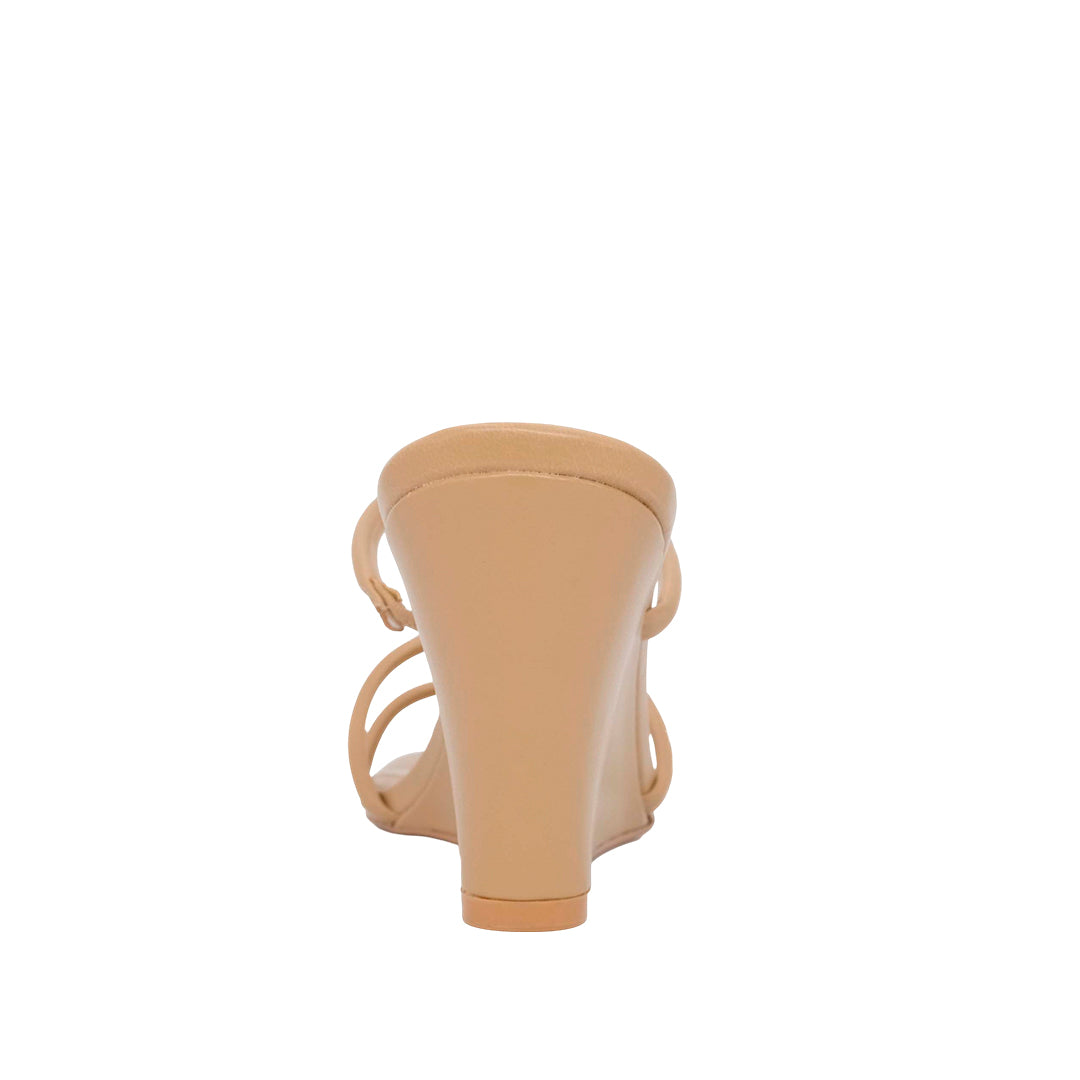 Sandalias de cuña Karla para mujer color beige