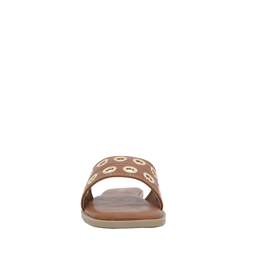 Sandalias flats Mariana para mujer color café