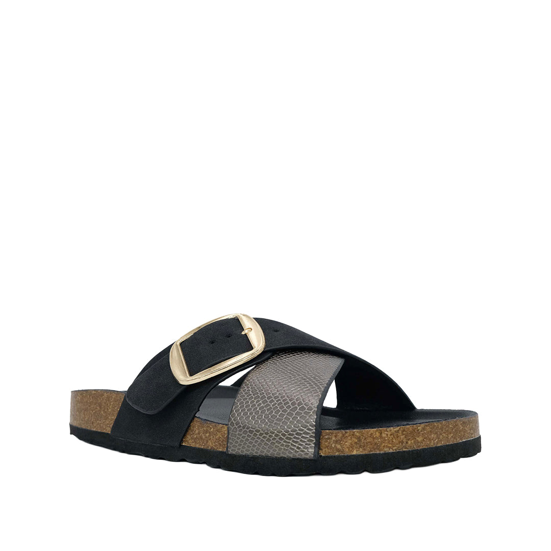Sandalias flats Madga para mujer color negro