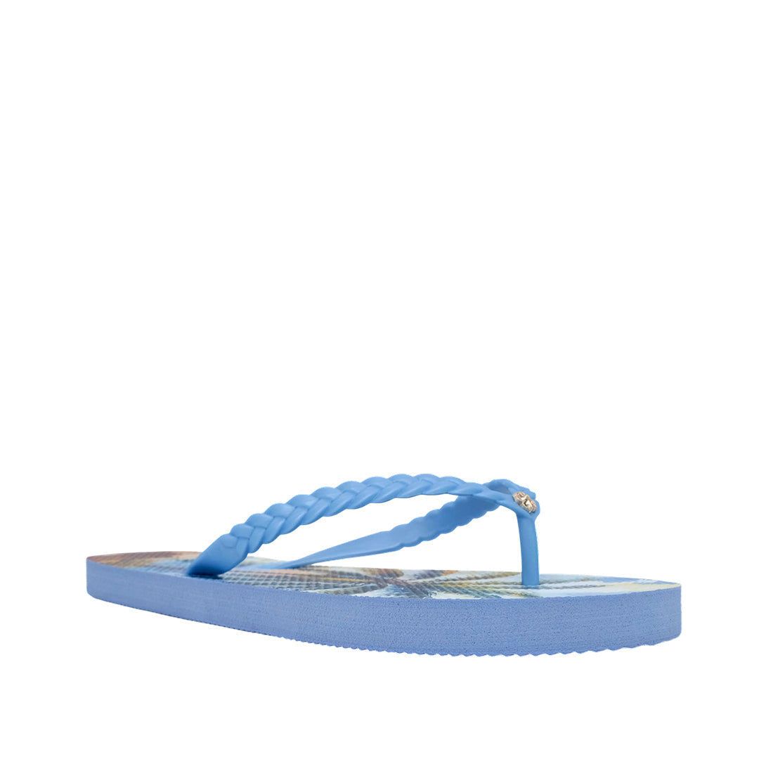 Sandalias Flats Karina para mujer color celeste