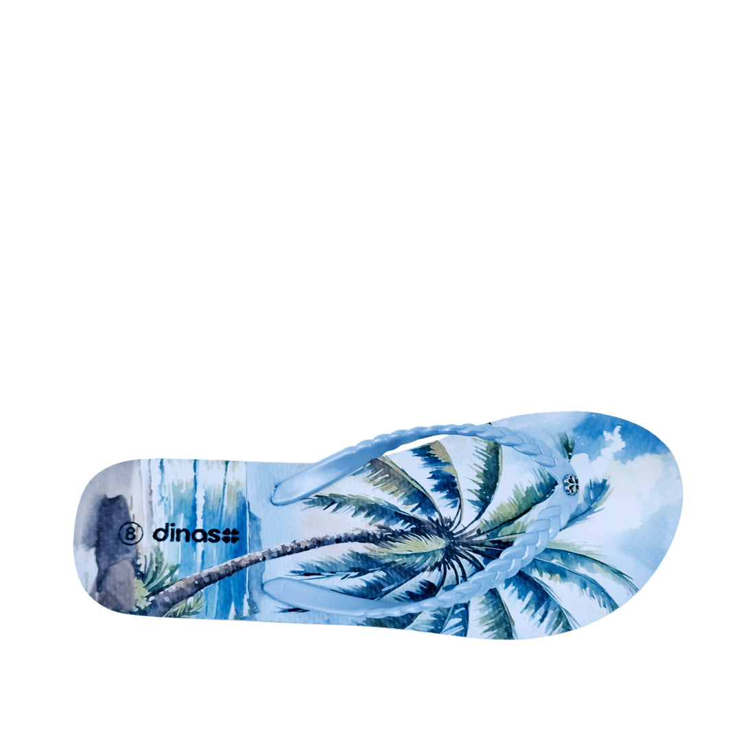 Sandalias Flats Karina para mujer color celeste