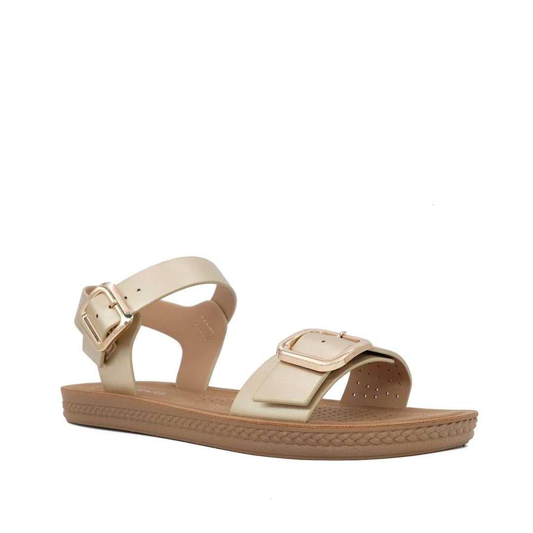 Sandalias Flats Carmen para mujer color dorado