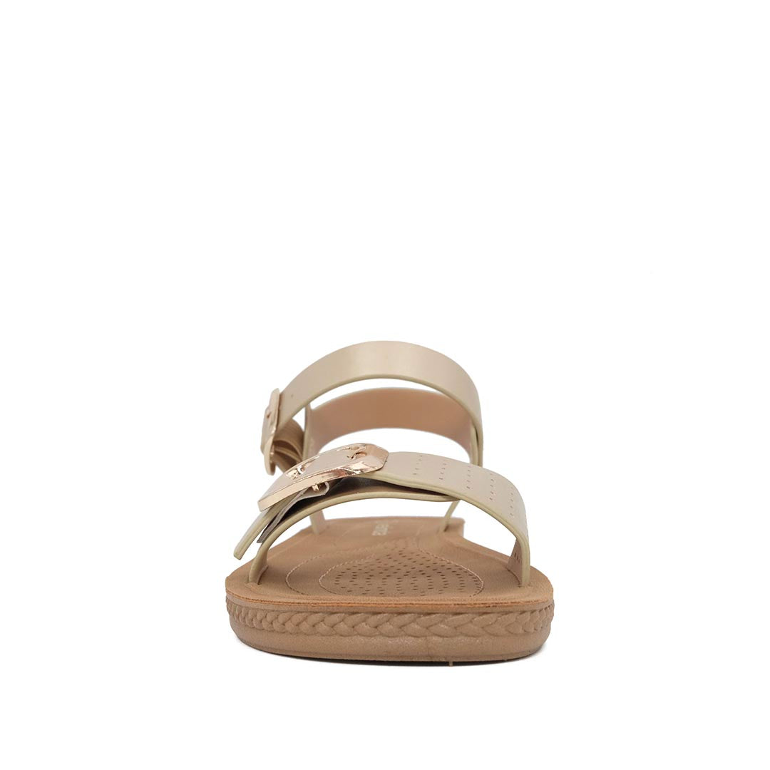 Sandalias Flats Carmen para mujer color dorado