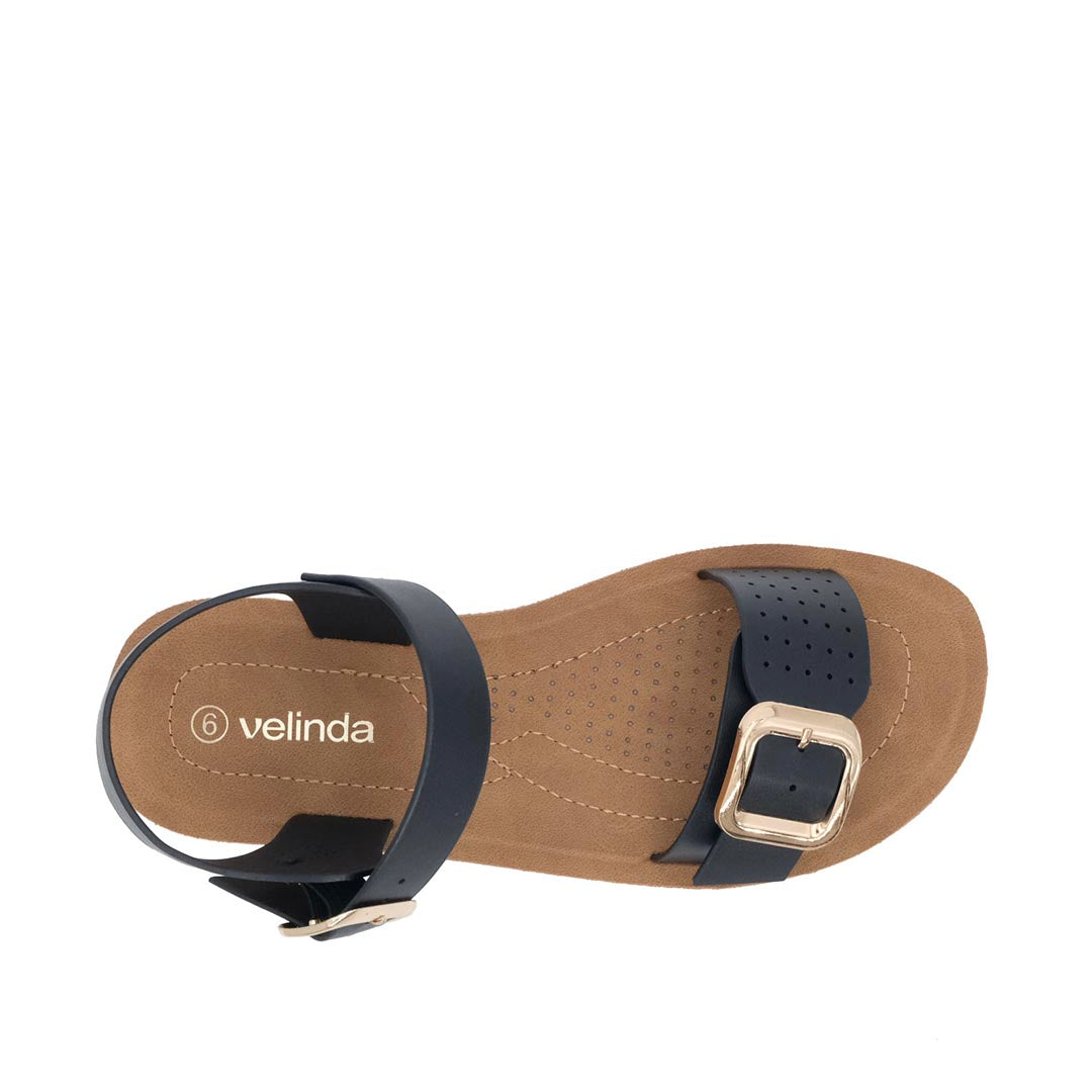 Sandalias Flats Carmen para mujer color negro