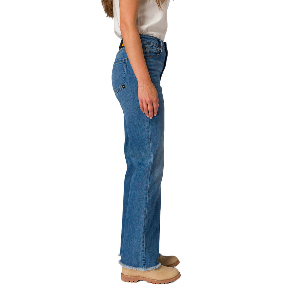 Jeans flare Stovepipe para mujer color indigo