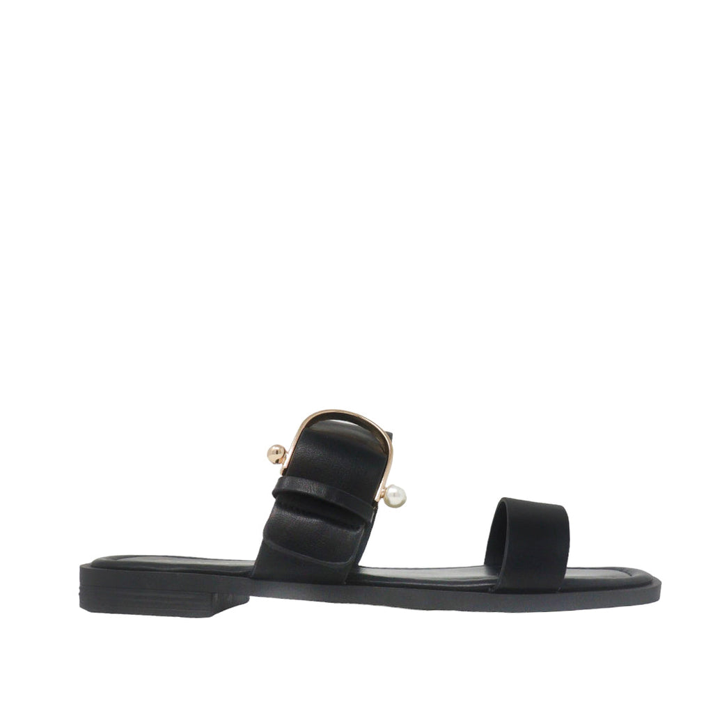 Sandalias flats Maya para mujer color negro