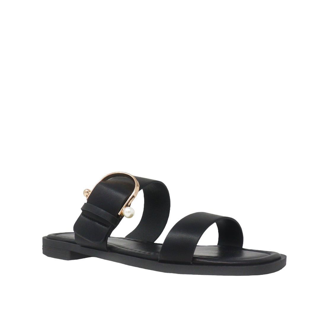 Sandalias flats Maya para mujer color negro