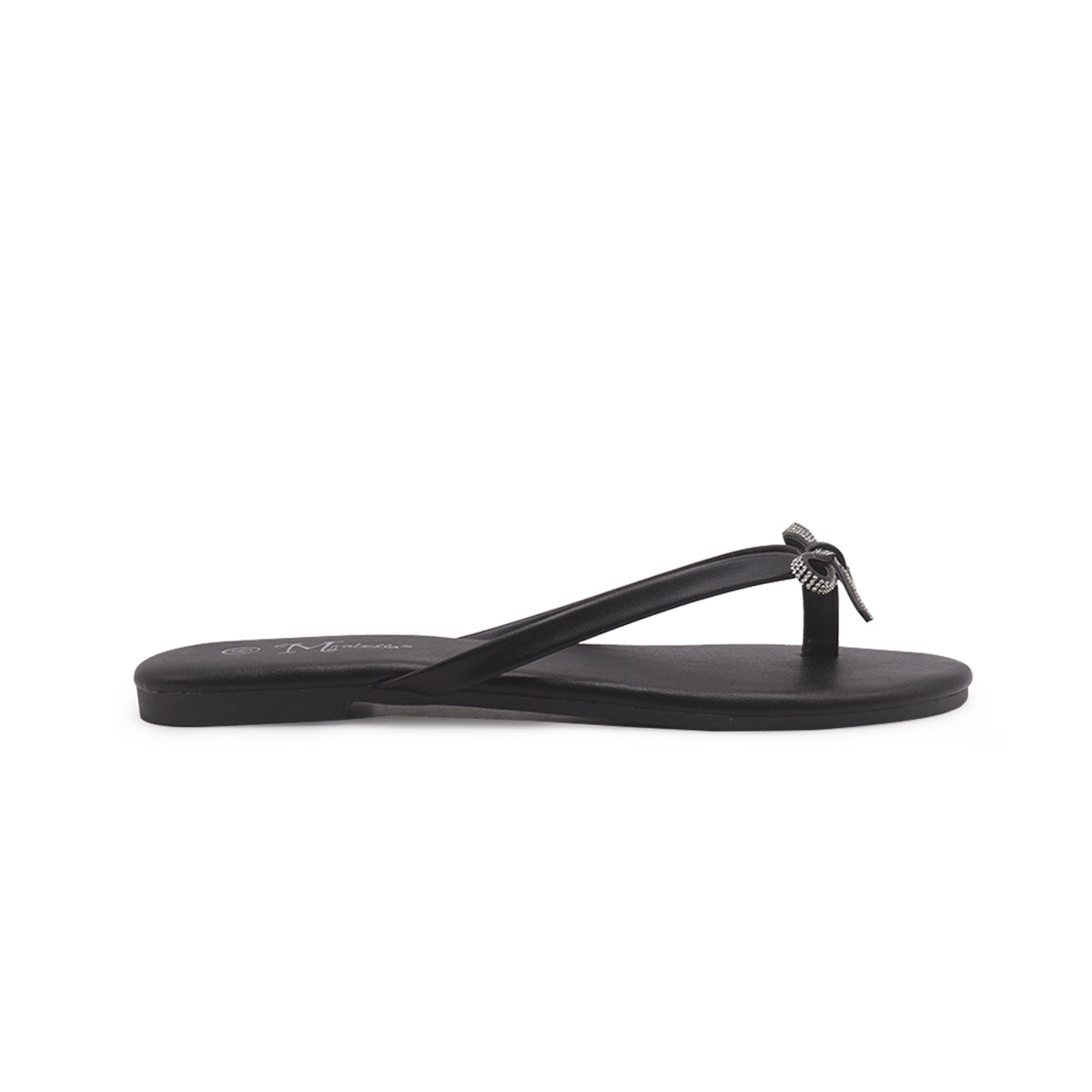 Sandalias Flat Karen Bow negro para Mujer
