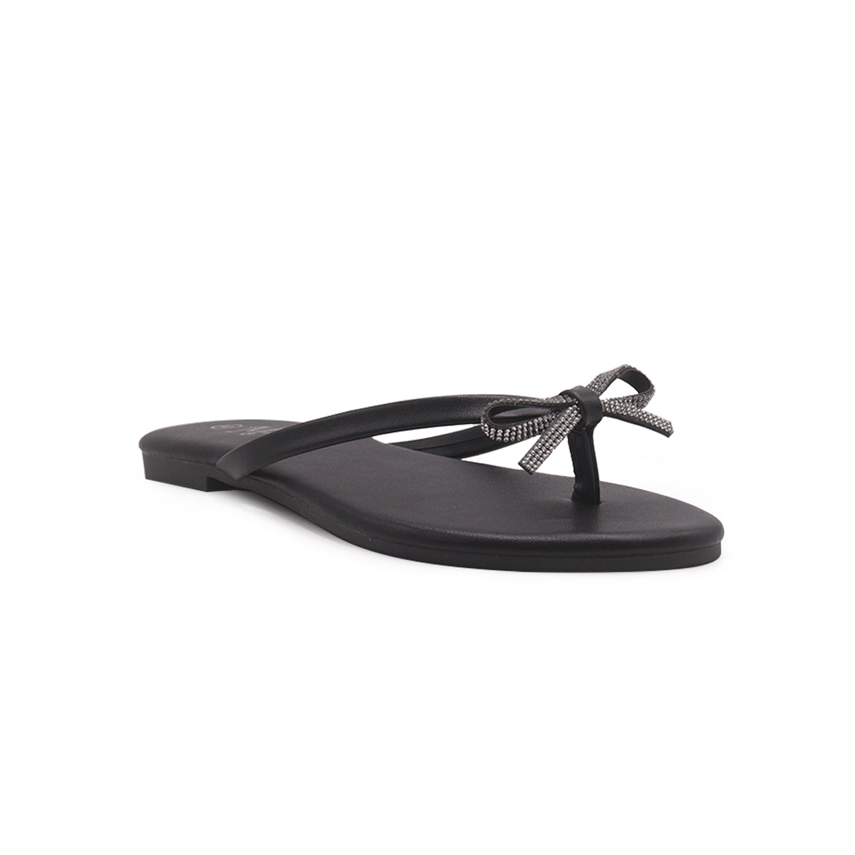 Sandalias Flat Karen Bow negro para Mujer