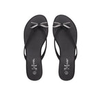 Sandalias Flat Karen Bow negro para Mujer